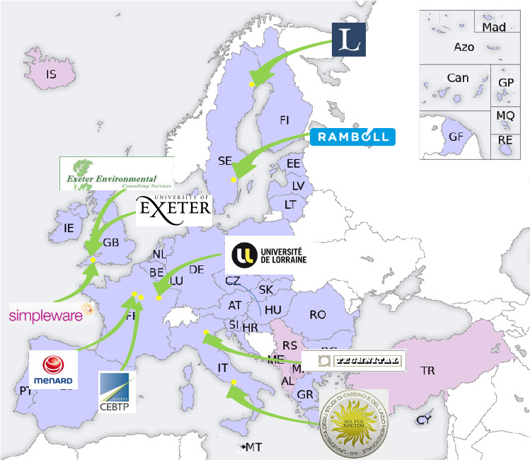 Map of the GeoStab network Map of the GeoStab network